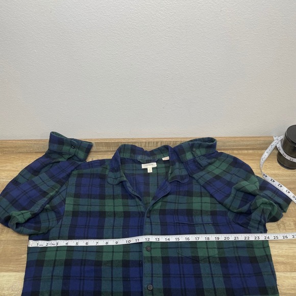 J Crew Men's Plaid Flannel Pajama Set Long Sleeve Button Up With Pants Large - Picture 8 of 11